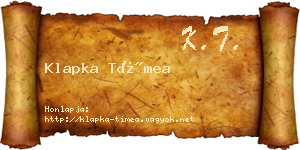 Klapka Tímea névjegykártya