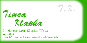 timea klapka business card